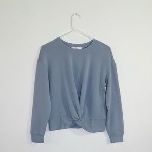 Magaschoni Long Sleeve Knot Front Sweatshirt